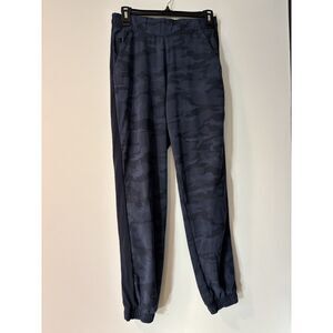 Athleta Joggers Women’s 6 Navy Blue Camo Athletic Lounge Pants Elastic Waist